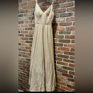 Glitter Knit Spaghetti Strap Gown